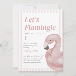 Flamingle Baby shower Invitation Bedankkaart