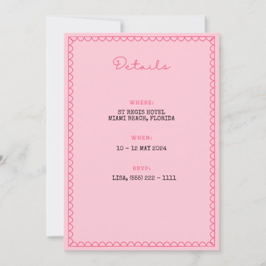 Flamingle Bachelorette Party Uitnodiging (Achterkant)