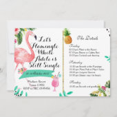 Flamingle Bachelorette Weekendschema Uitnodigen Kaart (Voorkant)