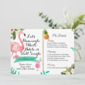 Flamingle Bachelorette Weekendschema Uitnodigen Kaart (Staand voorkant)