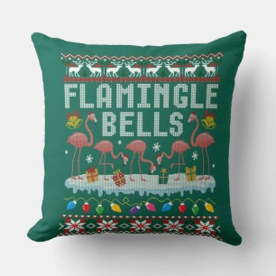 Flamingle Bells Pink Flamingo Kerstmis Ugly Xmas Kussen