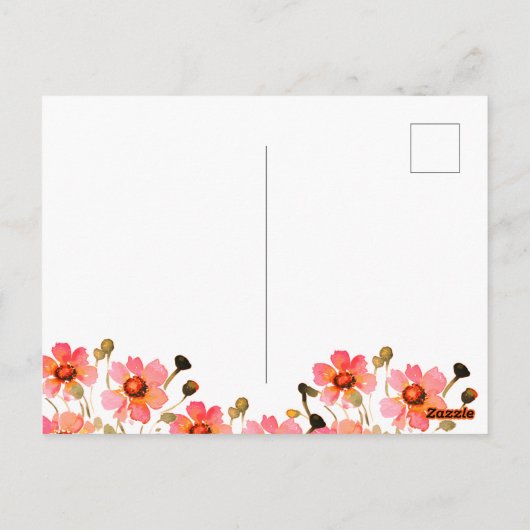 Flamingle Bloemen Bedankt Briefkaart (Achterkant)