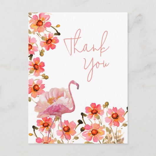Flamingle Bloemstuk Bedankt Briefkaart (Voorkant)