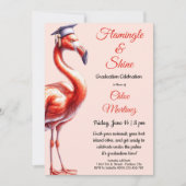 Flamingle & Celebrate! Flamingo Graduation Party Kaart (Voorkant)