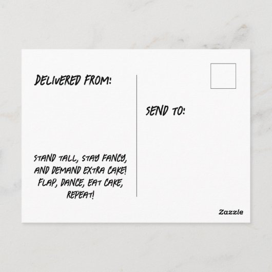 Flamingle & Feast – Grappige Flamingo Verjaardagsv Briefkaart (Achterkant)