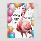 Flamingle & Feast – Grappige Flamingo Verjaardagsv Briefkaart (Voorkant)