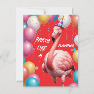 Flamingle & Feest – Grappige Flamingo Verjaardagsv Briefkaart