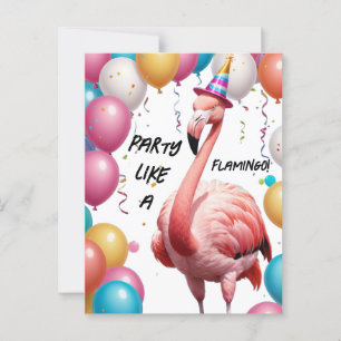 Flamingle & Feest – Grappige Flamingo Verjaardagsv Briefkaart