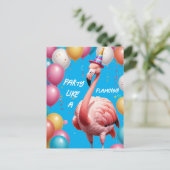 Flamingle & Feest – Grappige Flamingo Verjaardagsv Briefkaart (Staand voorkant)