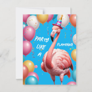 Flamingle & Feest – Grappige Flamingo Verjaardagsv Briefkaart