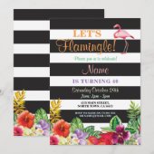 Flamingle Flamingo 40th Birthday Invite 30th Kaart (Voorkant / Achterkant)