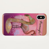 Flamingle Floral Flamingo Case-Mate iPhone Case (Achterkant (horizontaal))