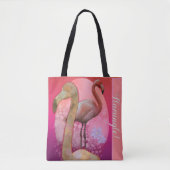 Flamingle Floral Flamingo Tote Bag (Voorkant)