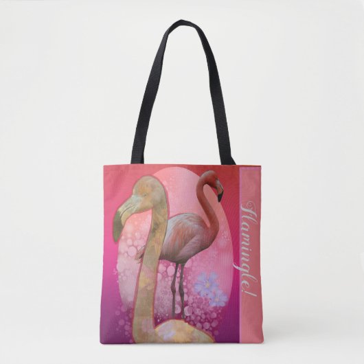 Flamingle Floral Flamingo Tote Bag (Voorkant)