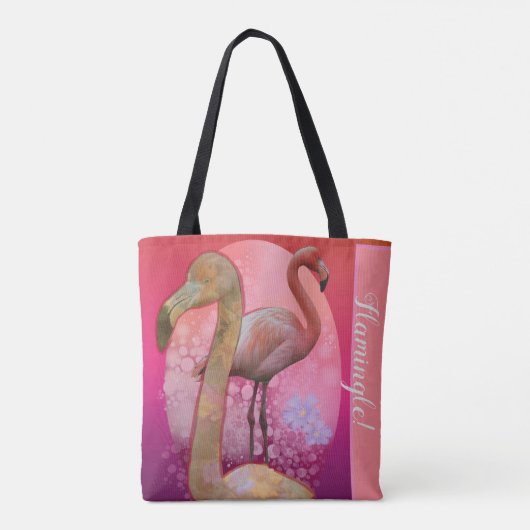 Flamingle Floral Flamingo Tote Bag (Achterkant)