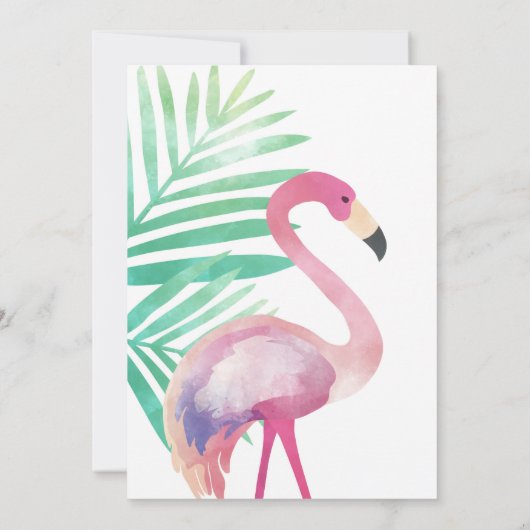 Flamingle Girl Flamingo Birthday Pool Party Kaart (Achterkant)