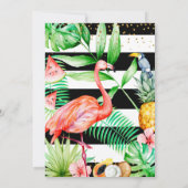 Flamingle Girl Verjaardagsfeestje Roze Flamingo Kaart (Achterkant)