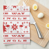 Flamingle helemaal naar de kerstkeuken Rood Theedoek (Quarter Fold)