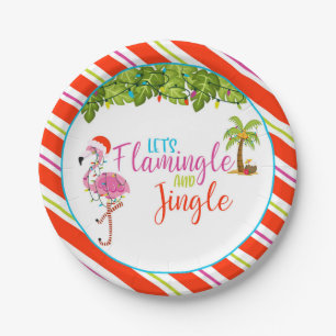 Flamingle & Jingle-Bord voor kerstfeestartikelen - Papieren Bordje
