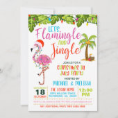 Flamingle & Jingle Kerstmis in juli uitnodiging (Voorkant)