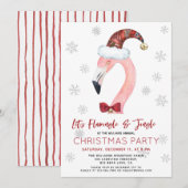 Flamingle & Jingle Santa Flamingo Kerstfeest Kaart (Voorkant / Achterkant)