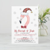 Flamingle & Jingle Santa Flamingo Kerstfeest Kaart (Staand voorkant)