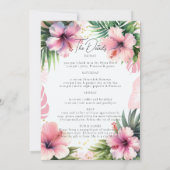 Flamingle Leuk Roze Tropische Bachelorette Routebe Kaart (Achterkant)