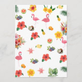 Flamingle Luau Floral Tropical Summer Birthday Menu (Achterkant)