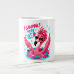 Flamingle Mode Aan Roze Flamingo Zwembad Drijver Z Grote Koffiekop