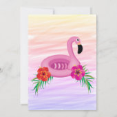 Flamingle Pink Floral 5e verjaardag Pool Party Kaart (Achterkant)