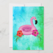 Flamingle Pink Floral Afstuderen Pool Party Kaart (Achterkant)