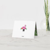 Flamingle Roze Bloemige Verjaardagsfeest Dank Je W Bedankkaart (Achterkant)