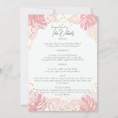 Flamingle Roze Tropisch Fun Bachelorette Routebesc Kaart (Achterkant)