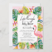 Flamingle Tropical Baby shower Invitation Kaart (Voorkant)