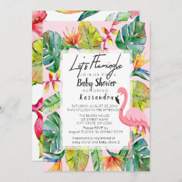 Flamingle Tropical Baby shower Invitation Kaart