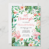 Flamingle Tropical first jarig flamingo Kaart (Voorkant)