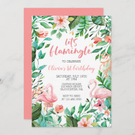 Flamingle Tropical first jarig flamingo Kaart