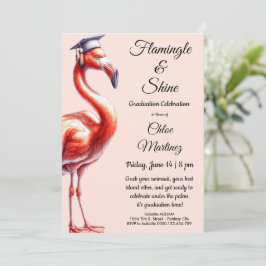 Flamingle & Vieren! Flamingo Afstudeerfeest Kaart