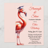 Flamingle & Vieren! Flamingo Afstudeerfeest Kaart (Voorkant / Achterkant)