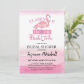Flamingle With Me Vrijgezellenfeest Nodig Flamingo Kaart (Staand voorkant)
