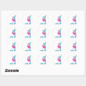Flamingo 1 ronde sticker (Vel)