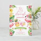 Flamingo 1e verjaardag kaart (Staand voorkant)