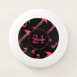 Flamingo 21st Birthday Custom Cool Wham-O Frisbee<br><div class="desc">Roze en zwarte Birthday frisbee om zich aan te passen aan de naam en leeftijd van het meisje van de verjaardag,  ideaal voor een klassiek drink spel van bijen.</div>