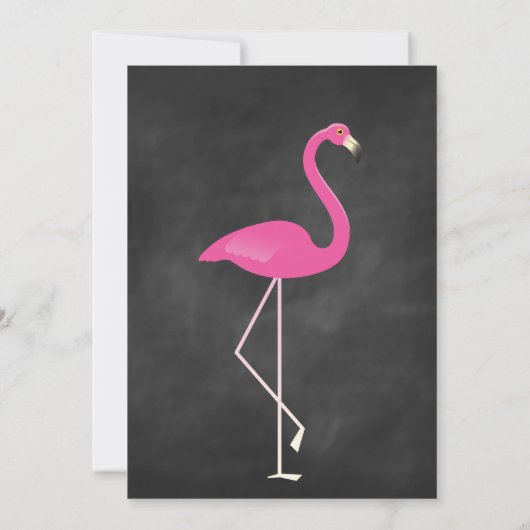 Flamingo 21st Birthday Party Invite - chalkboard Kaart (Achterkant)