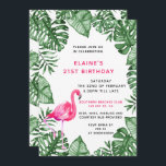 Flamingo 21st Birthday party Uitnodiging<br><div class="desc">Flamingo Tropical 21st Birthday party Invitations werden gemaakt met iets simpels in het achterhoofd,  niet te druk maar te schattig en stijlvol. waterverf flamingo is gewoon perfect voor deze.</div>