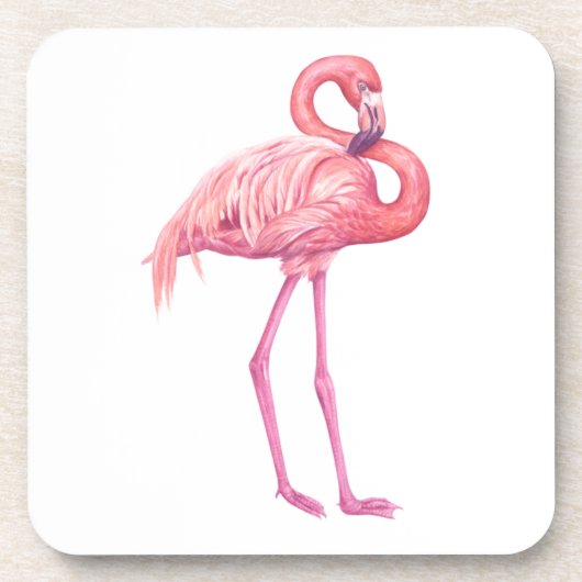 Flamingo 2 bier onderzetter (Voorkant)