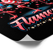 Flamingo 4 juli Patriottische Amerikaanse Onafhank Poster (Hoek)