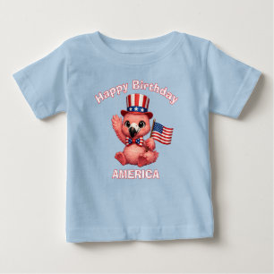 Flamingo (4f) Patriottisch Kinder T-Shirt