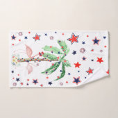 Flamingo 4th of Juli Handdoek (Handdoek)