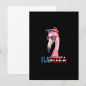 Flamingo 4th van juli Flamerica Patriotic American Kaart (Voorkant / Achterkant)